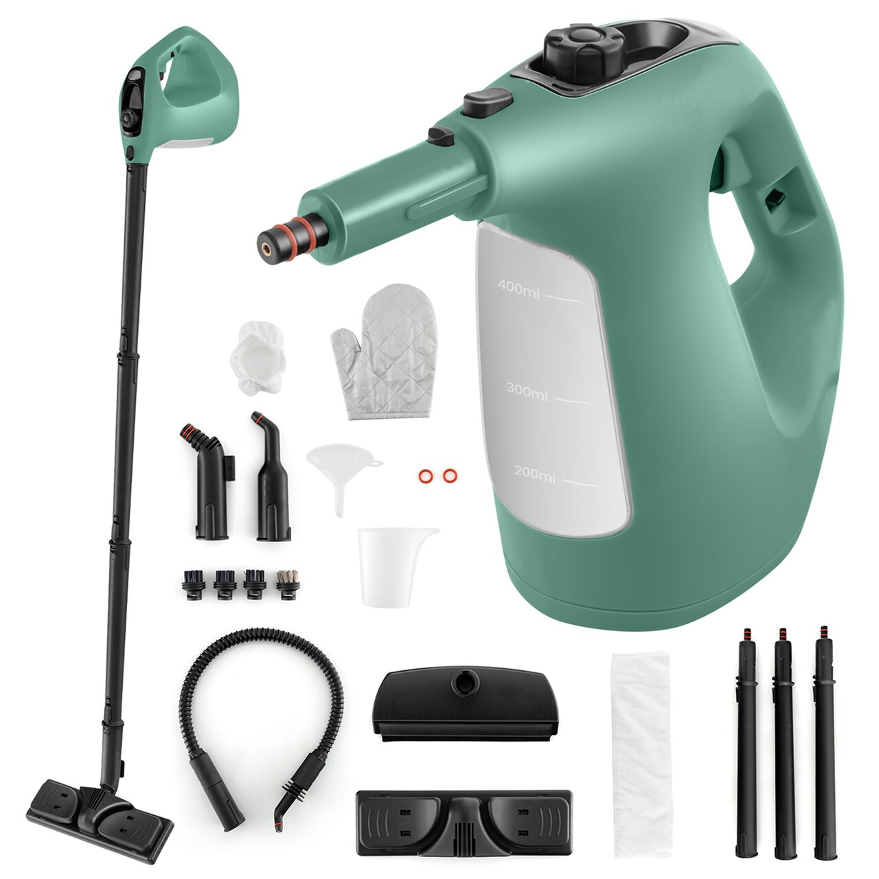 Costway 1400W Multipurpose Handheld Steam Cleaner Steam Mop with 14 Accessories Blue/Green